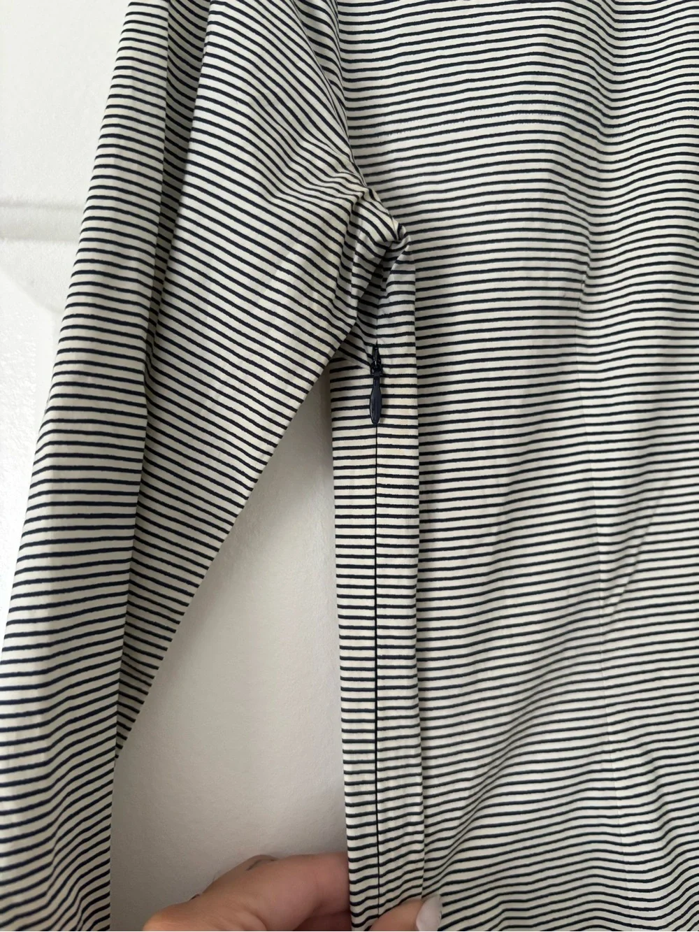 Tory Burch Navy & White Striped Tunic Dress with Embroidered Trim - Size 2